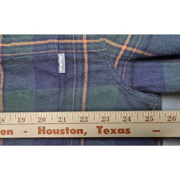 Eddie Bauer Bristol Flannel Shirt Long Sleeve Bayleaf Plaid Mens 2X Soft Relaxed - Picture 7 of 7